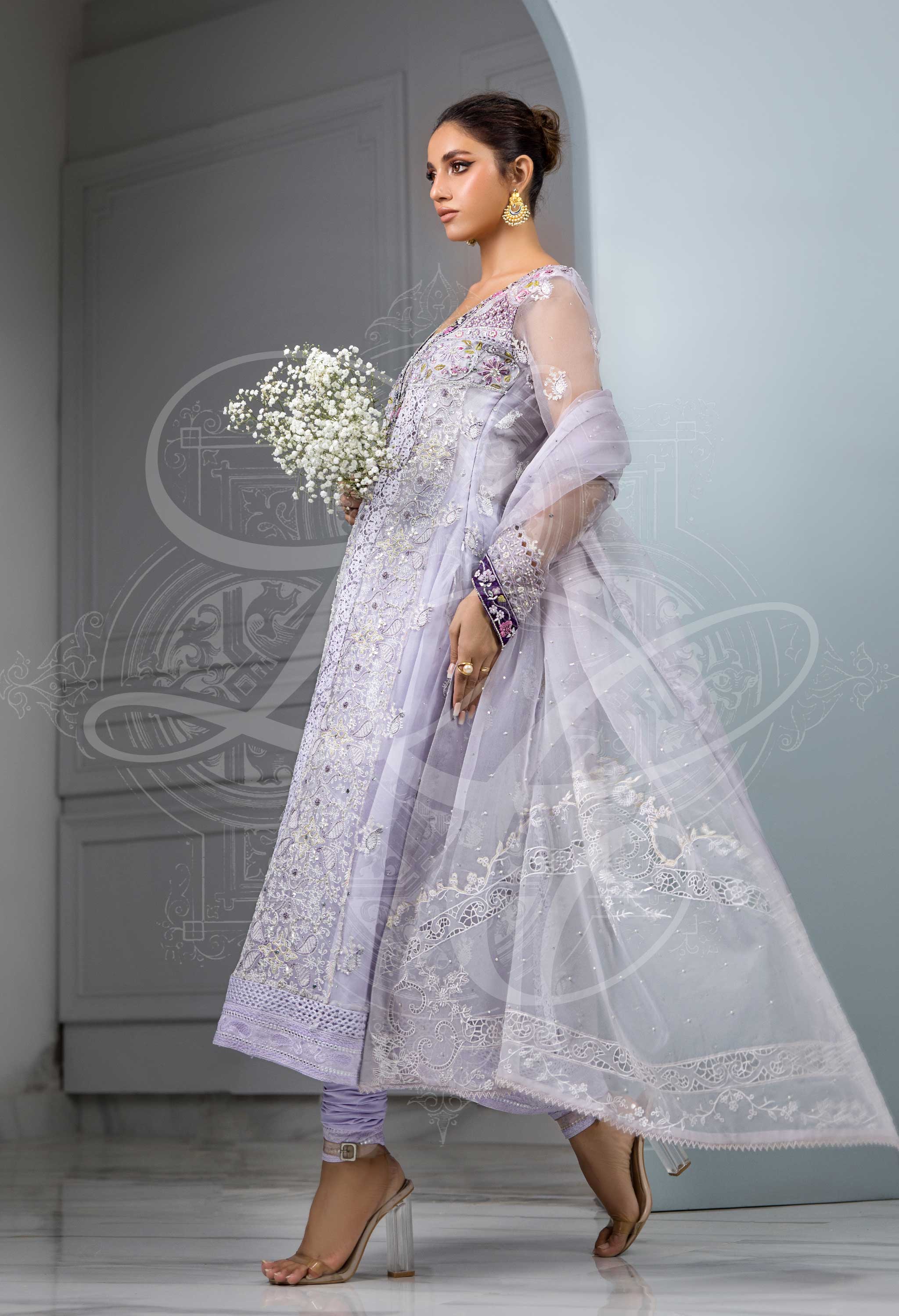 ZAYA - Peshwa with Kaamdani & Cutwork and churidar