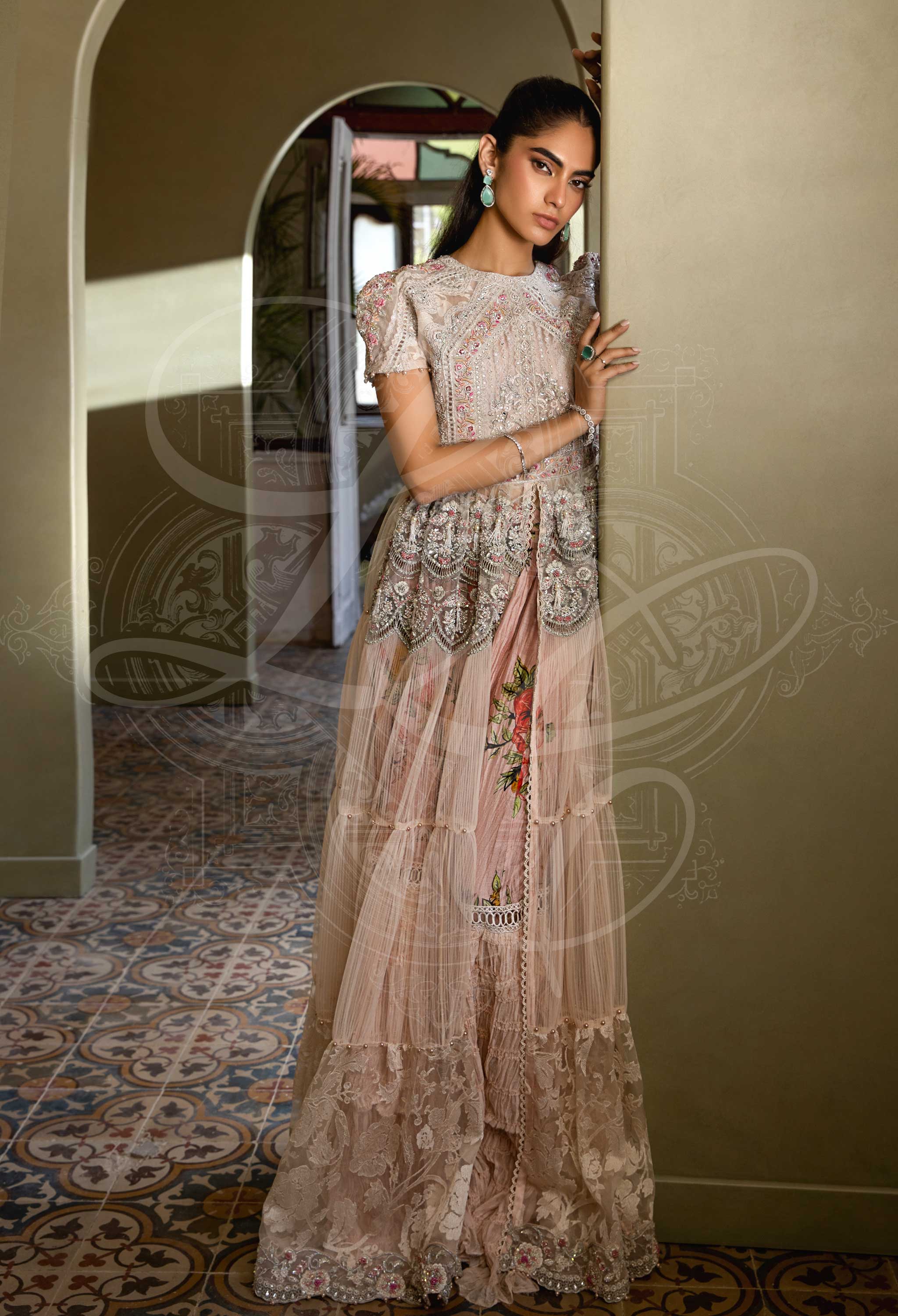 LIA - Tiered Top With Lehenga