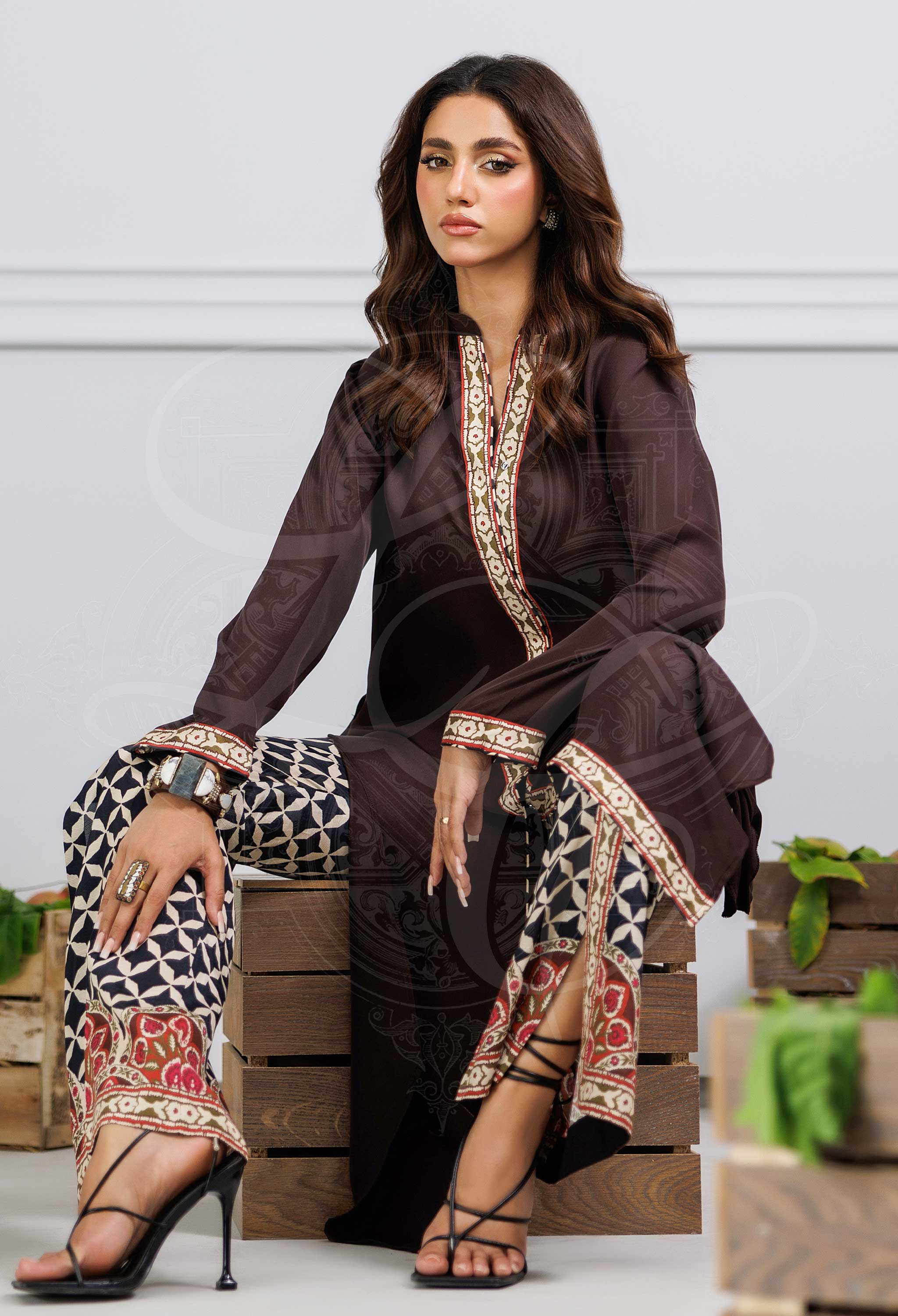 NESSA - Pure Malai Shirt with Printed Pants