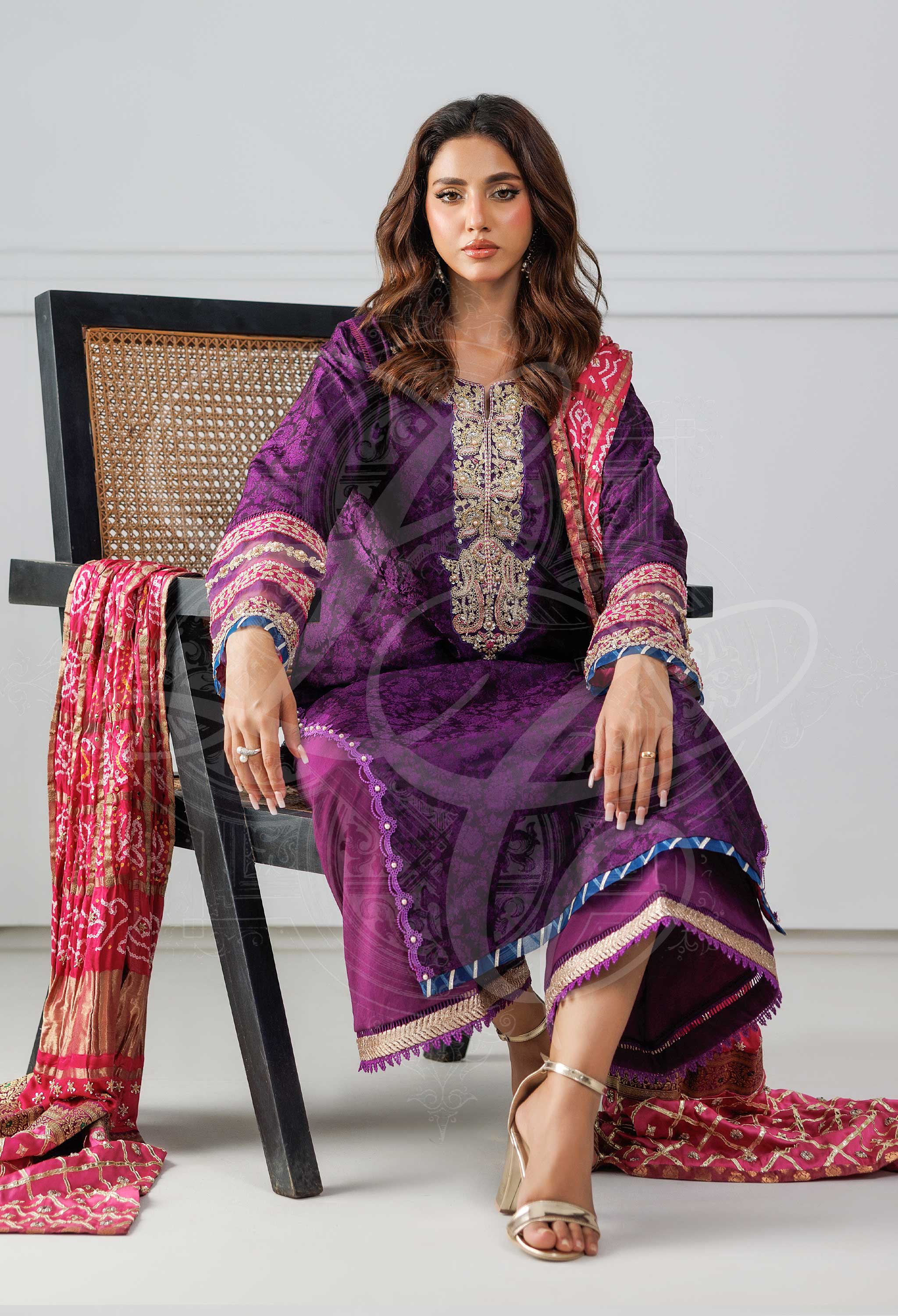 KOYA - Marori Jamawar Shirt With Izaar