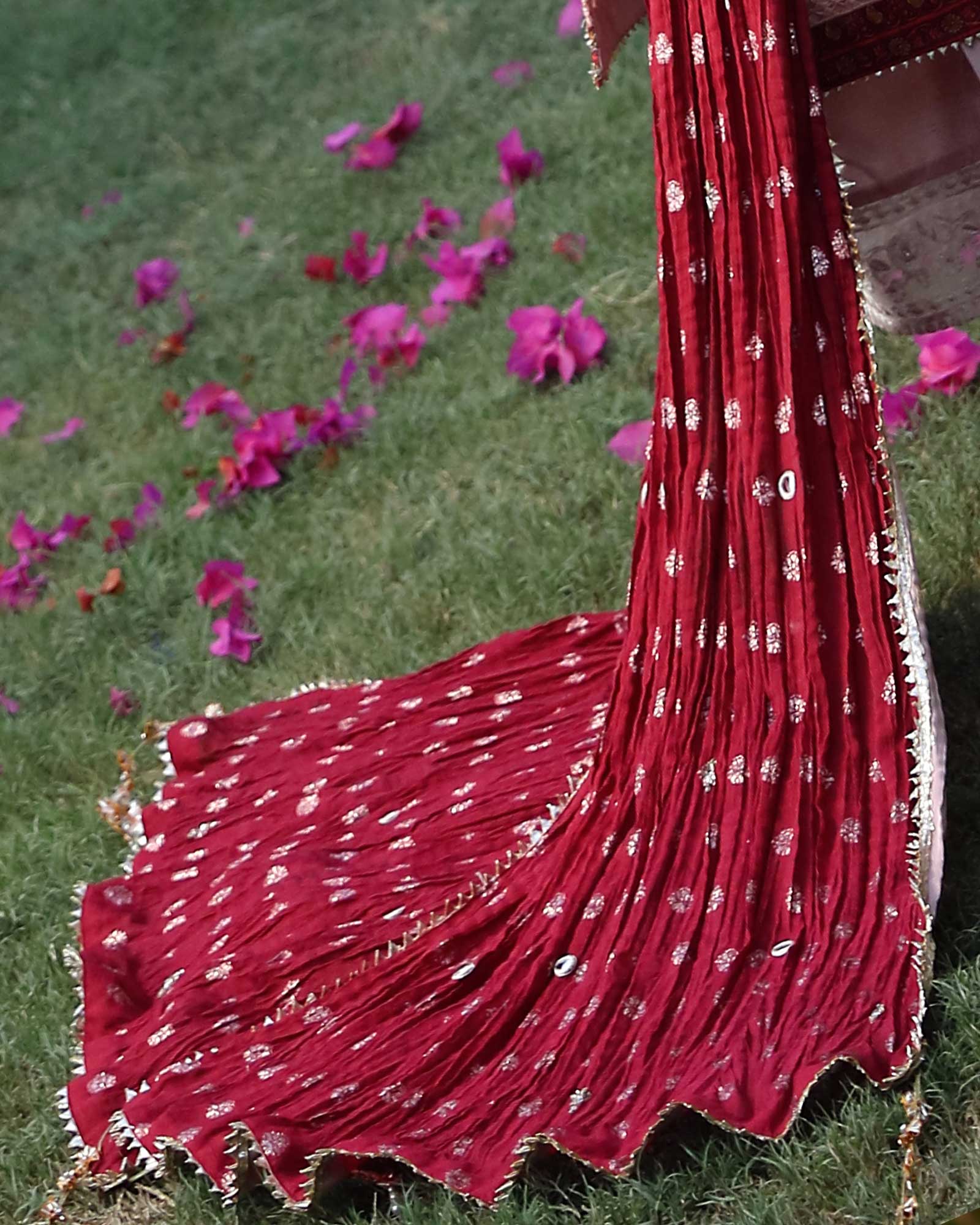 Sheesha and gota work dupatta