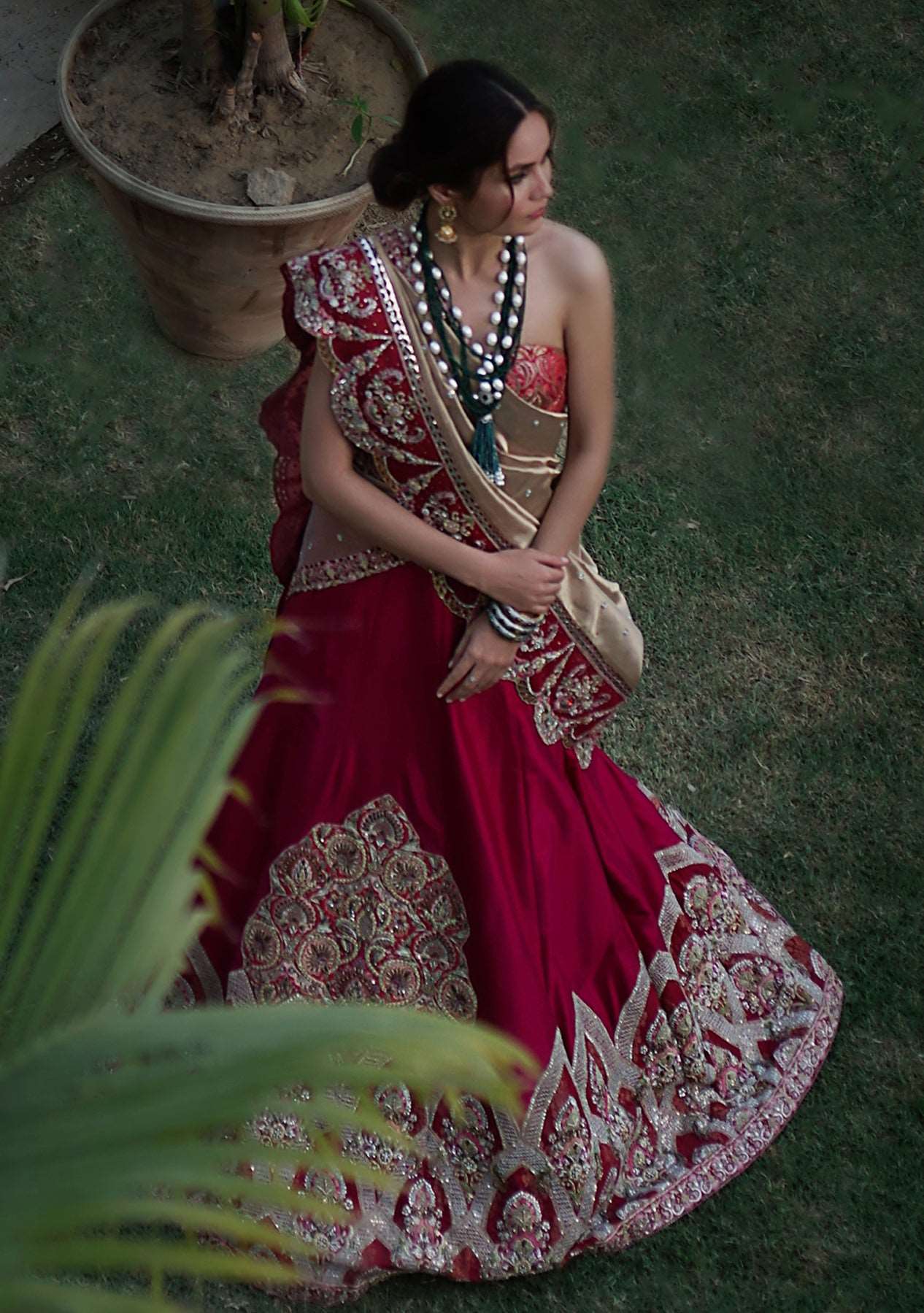 Maroon and gold bridal