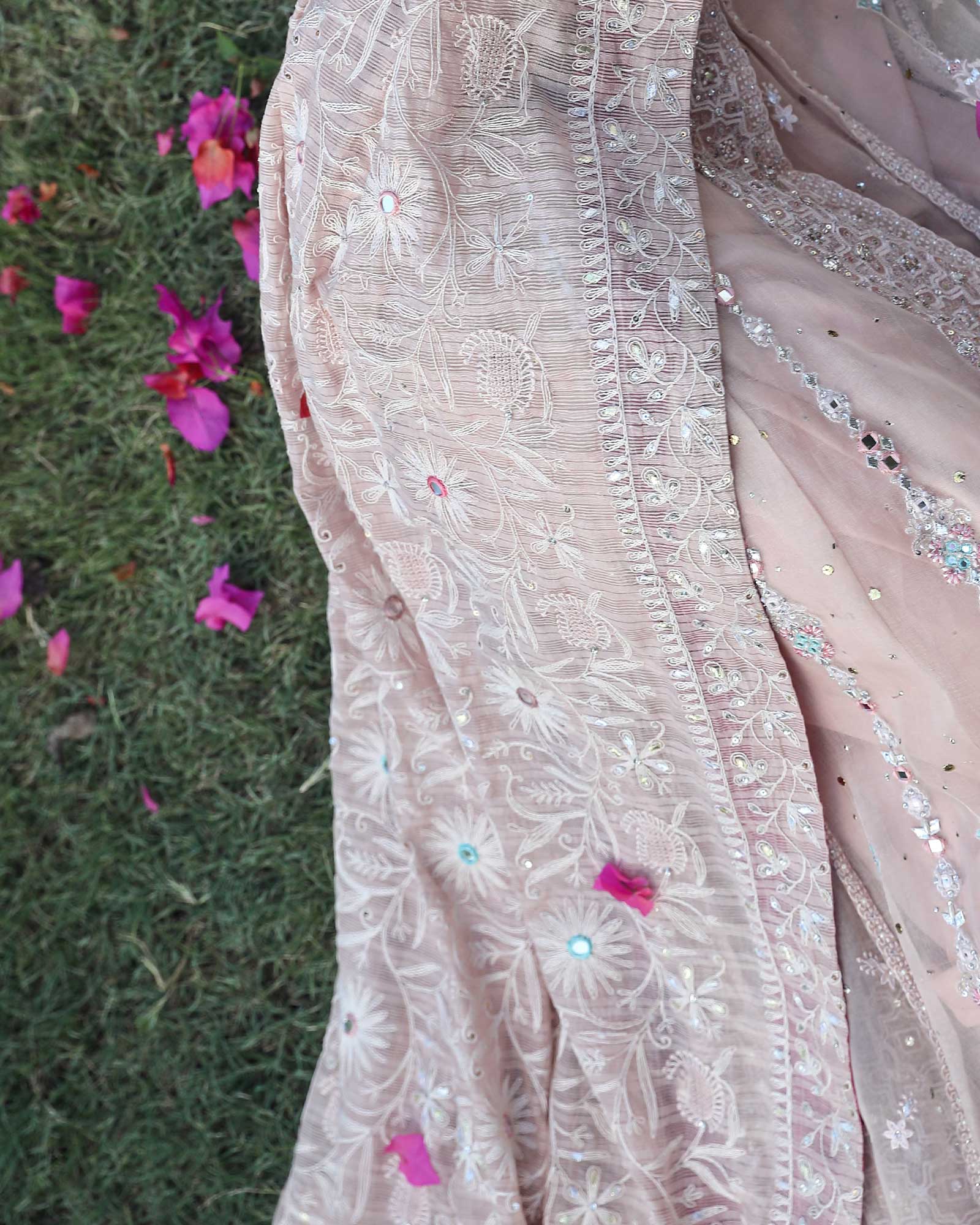 Sheesha and gota work dupatta