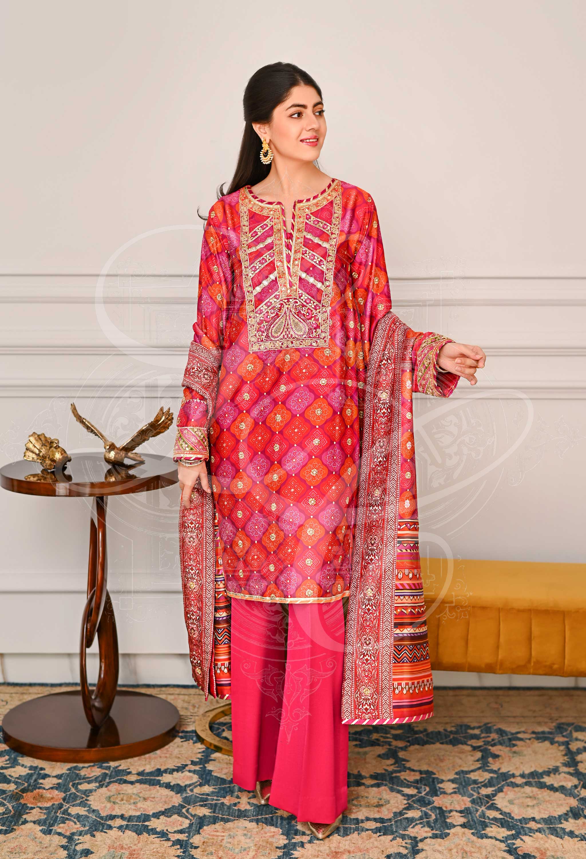 PETUNIA SERENADE - Chundri Short Boxy Top With Chattapatti Sleeves