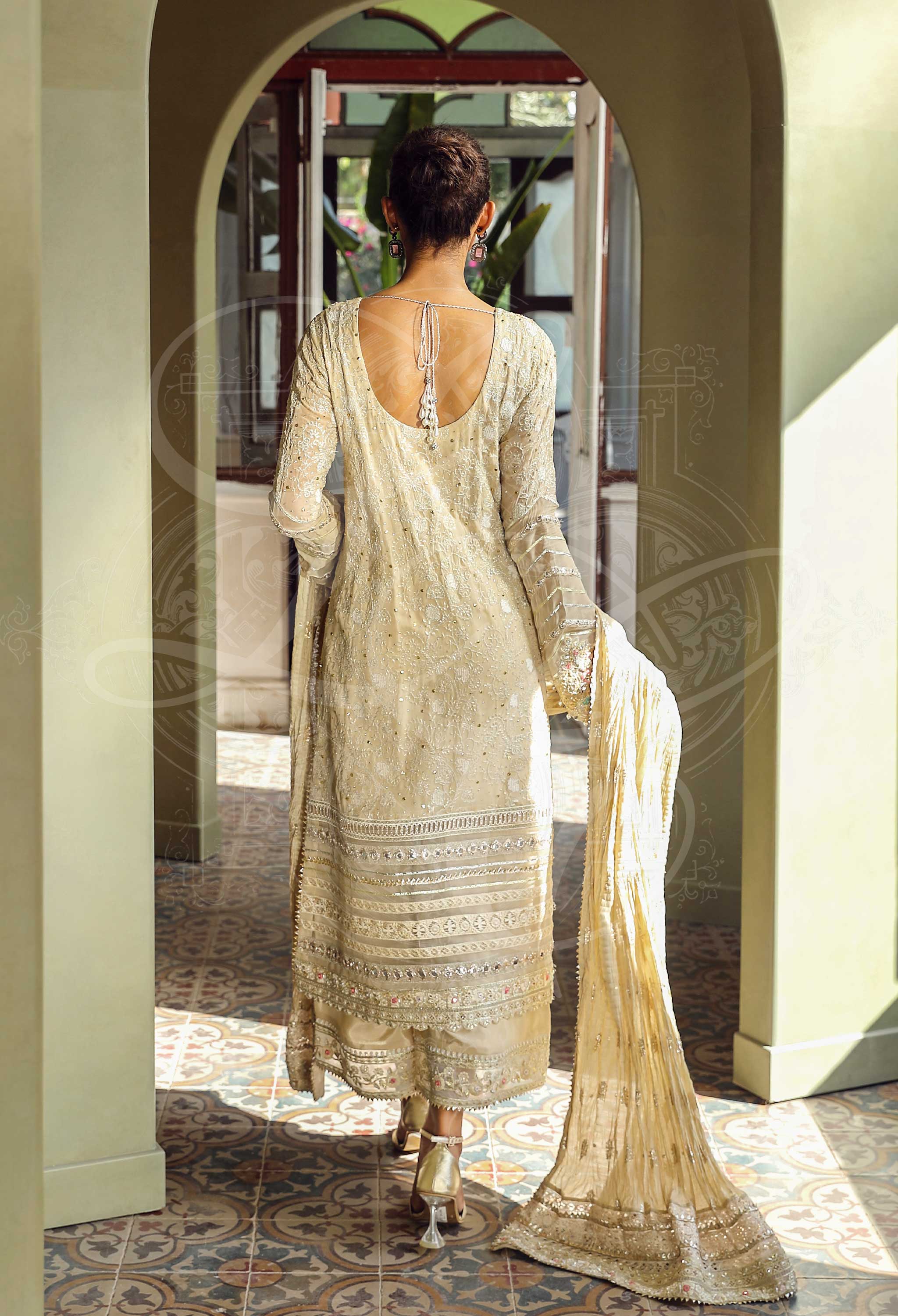 Nura - Long Gota work kurta with Izzar pants