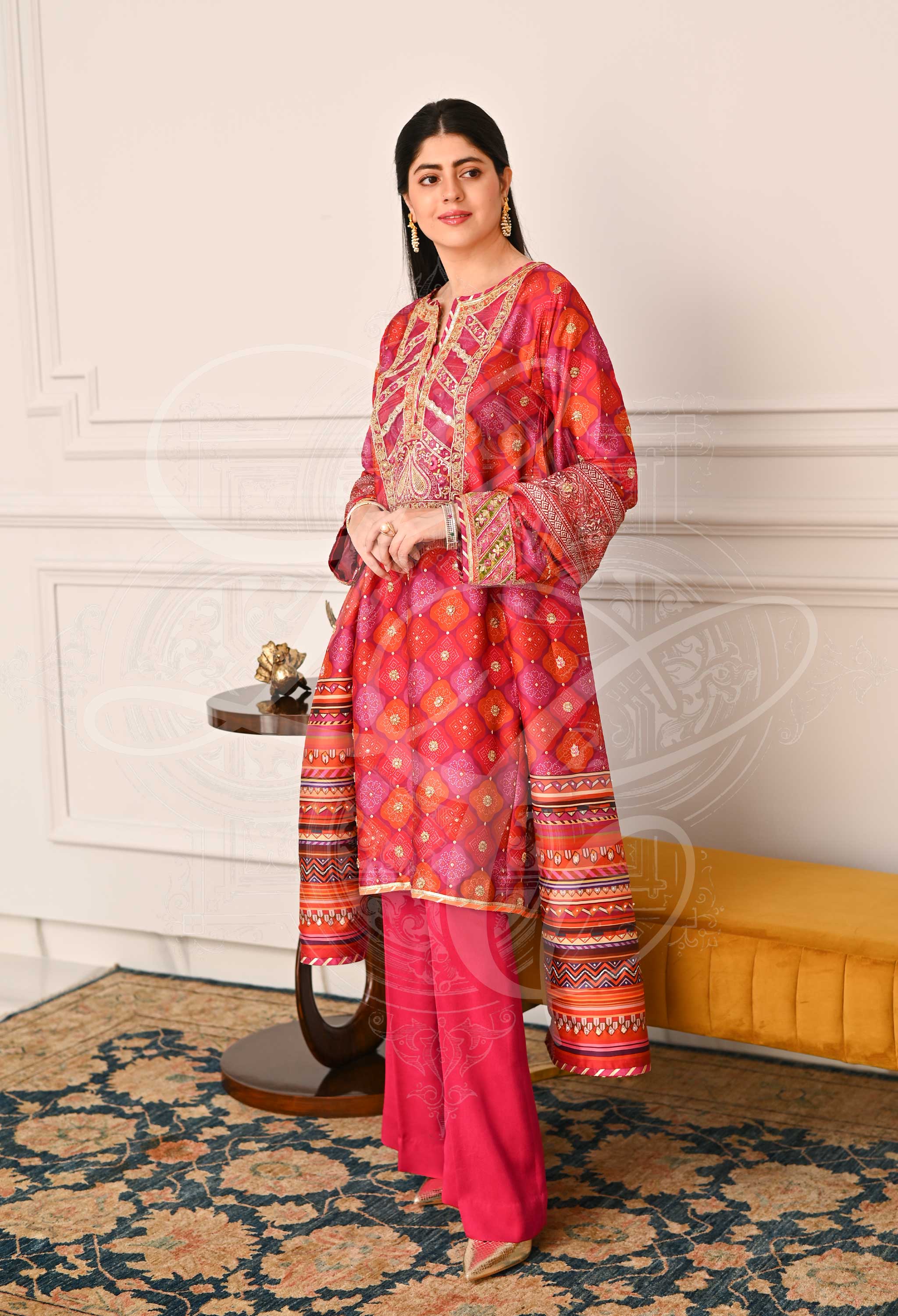 PETUNIA SERENADE - Chundri Short Boxy Top With Chattapatti Sleeves