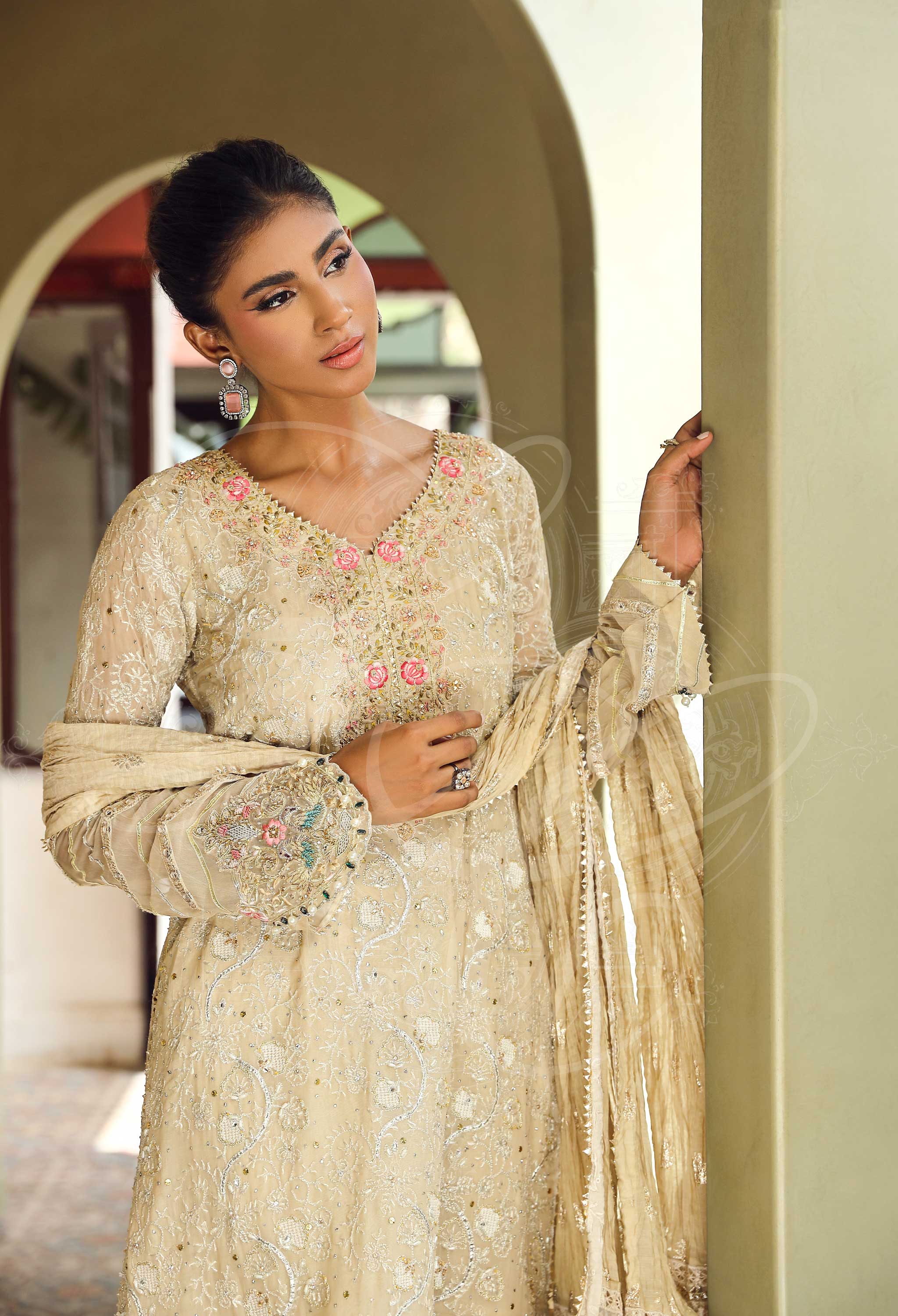 Nura - Long Gota work kurta with Izzar pants