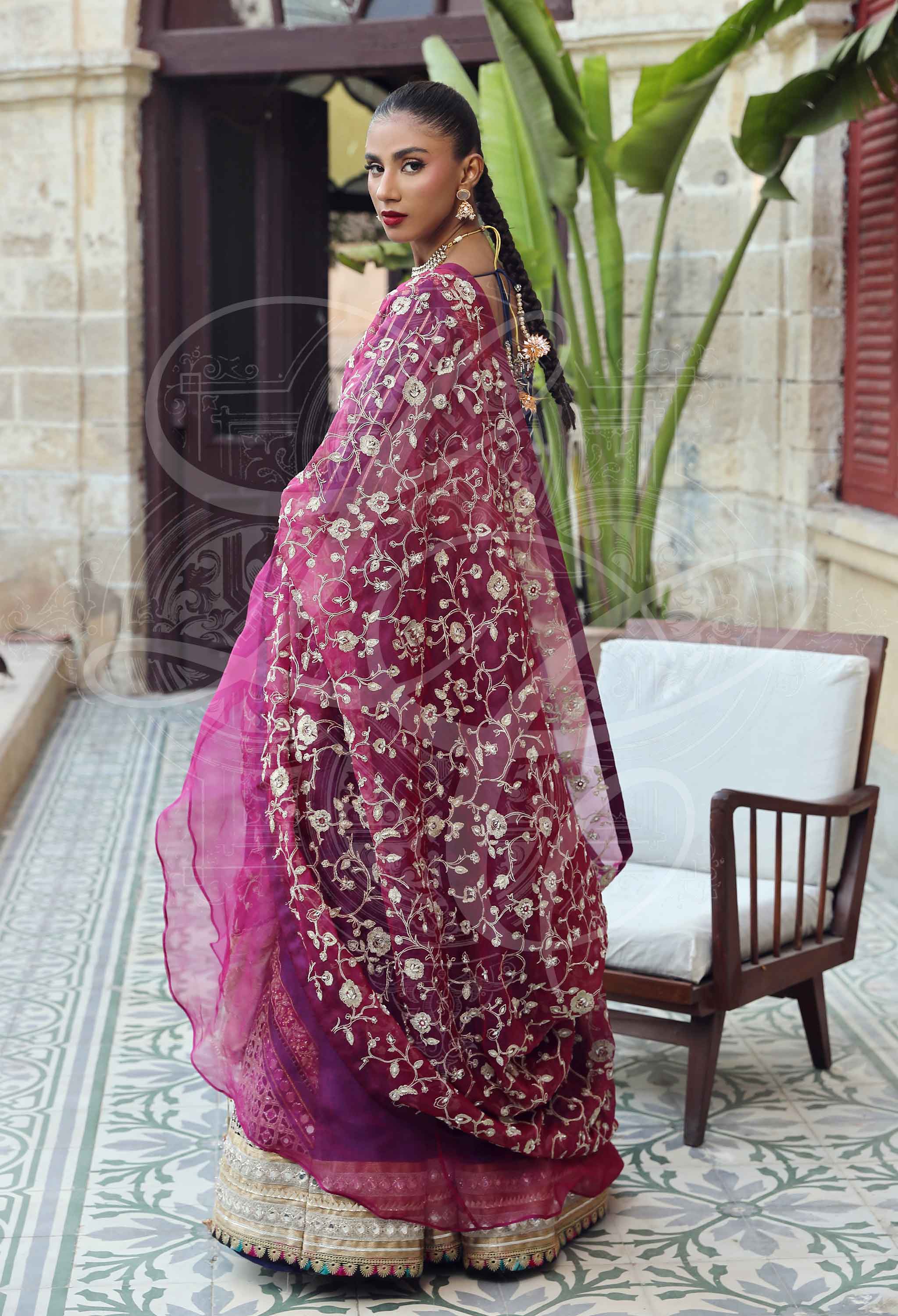 Dia - Mirror and Gota Work Lehenga With Embellished Blouse