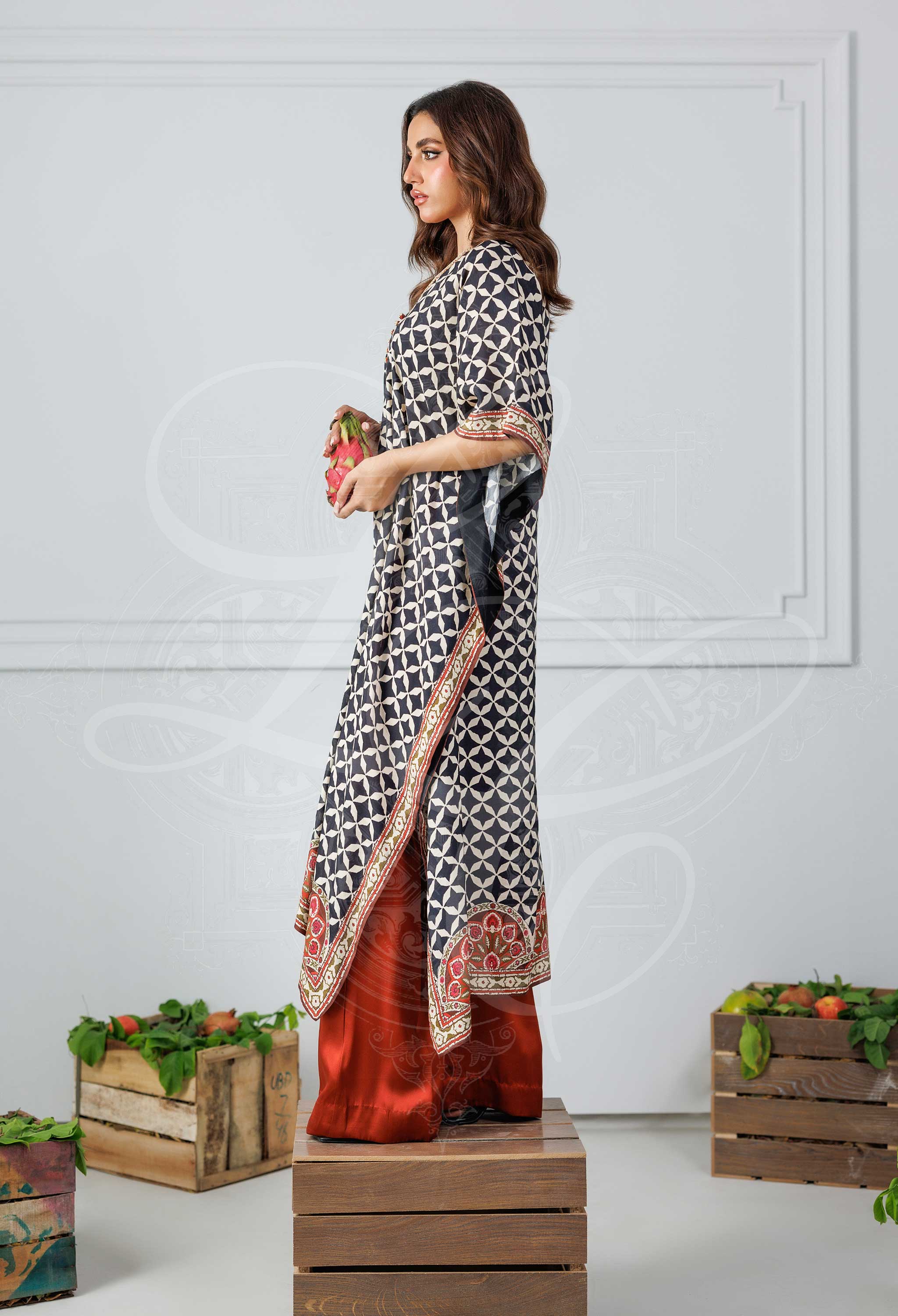MIA - Printed Kaftan with Rust Pants