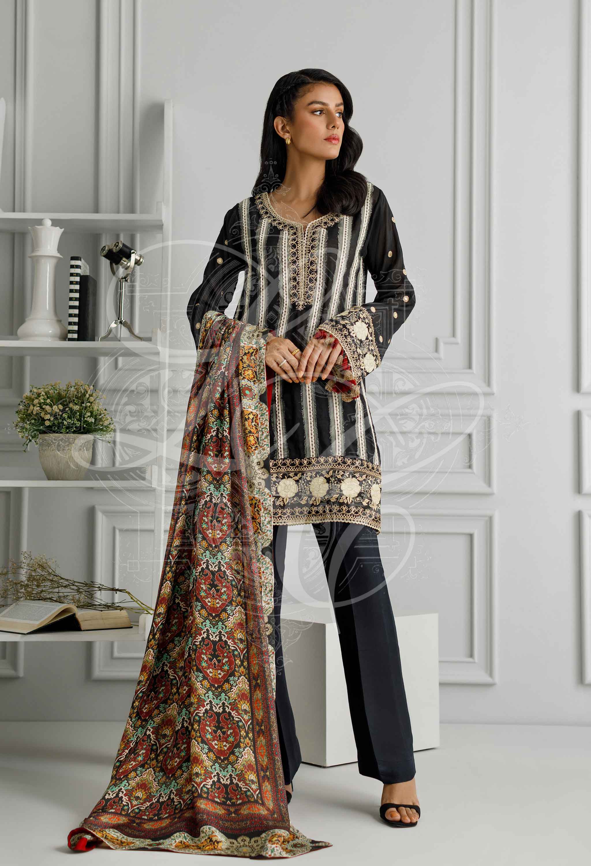Black short tunic set