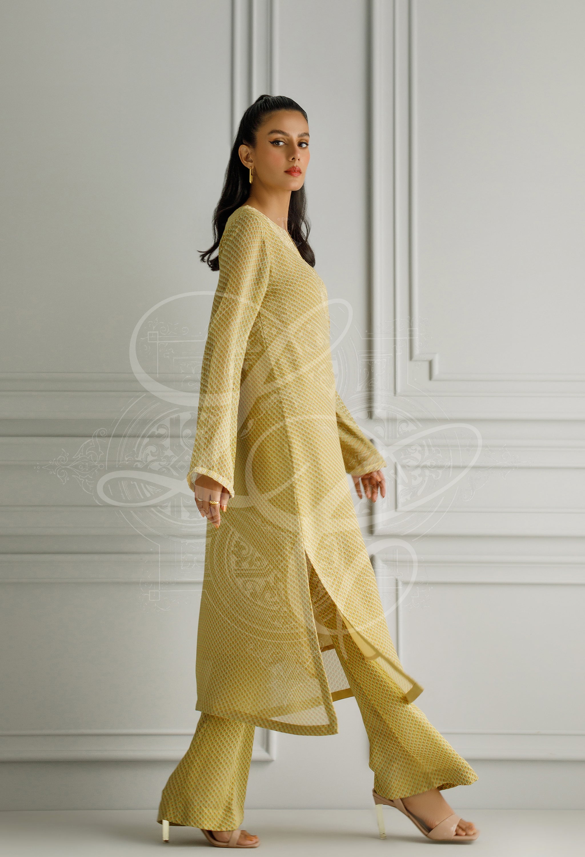 Mustard Printed Co Ord Set
