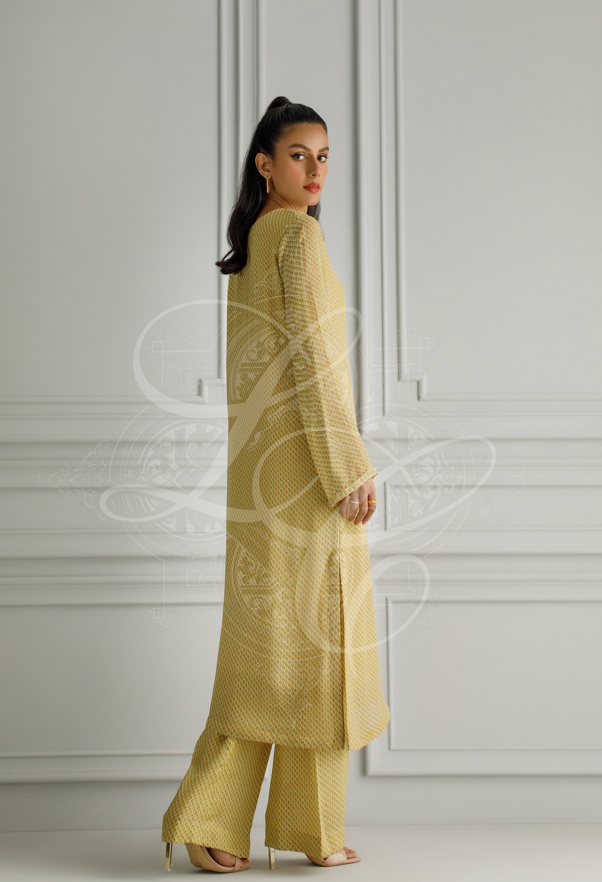 Mustard Printed Co Ord Set