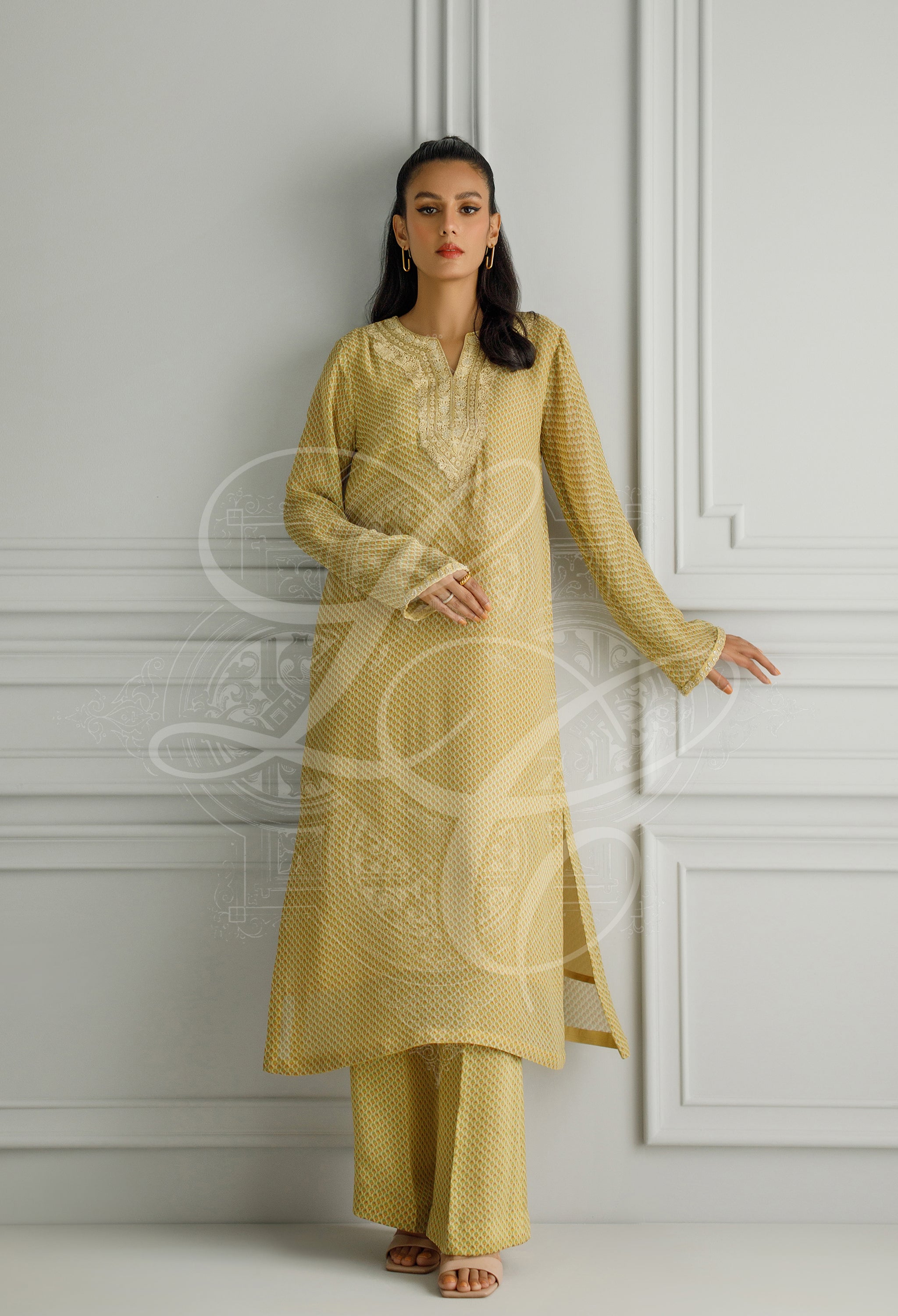 Mustard Printed Co Ord Set