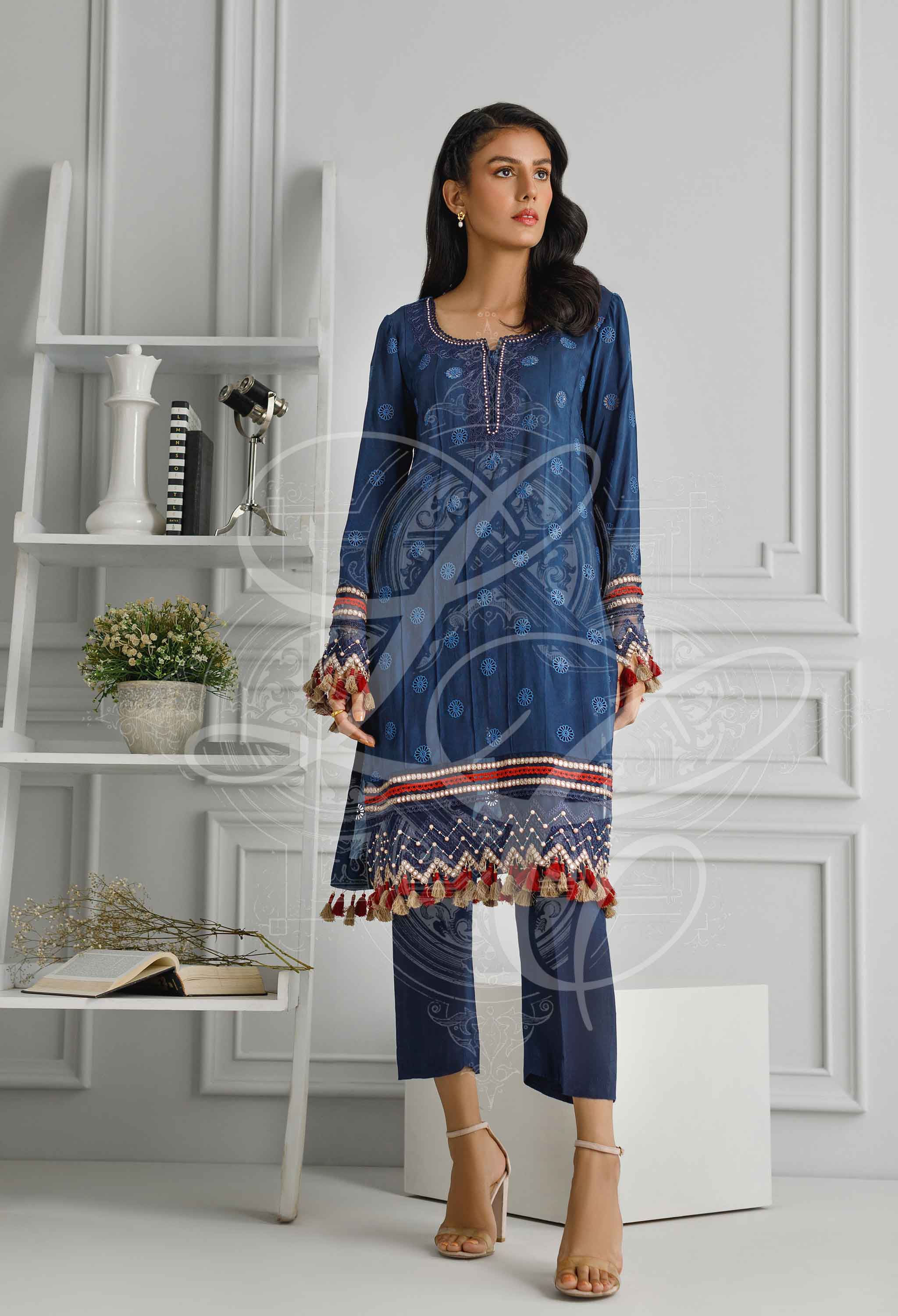 Navy Kurta Set