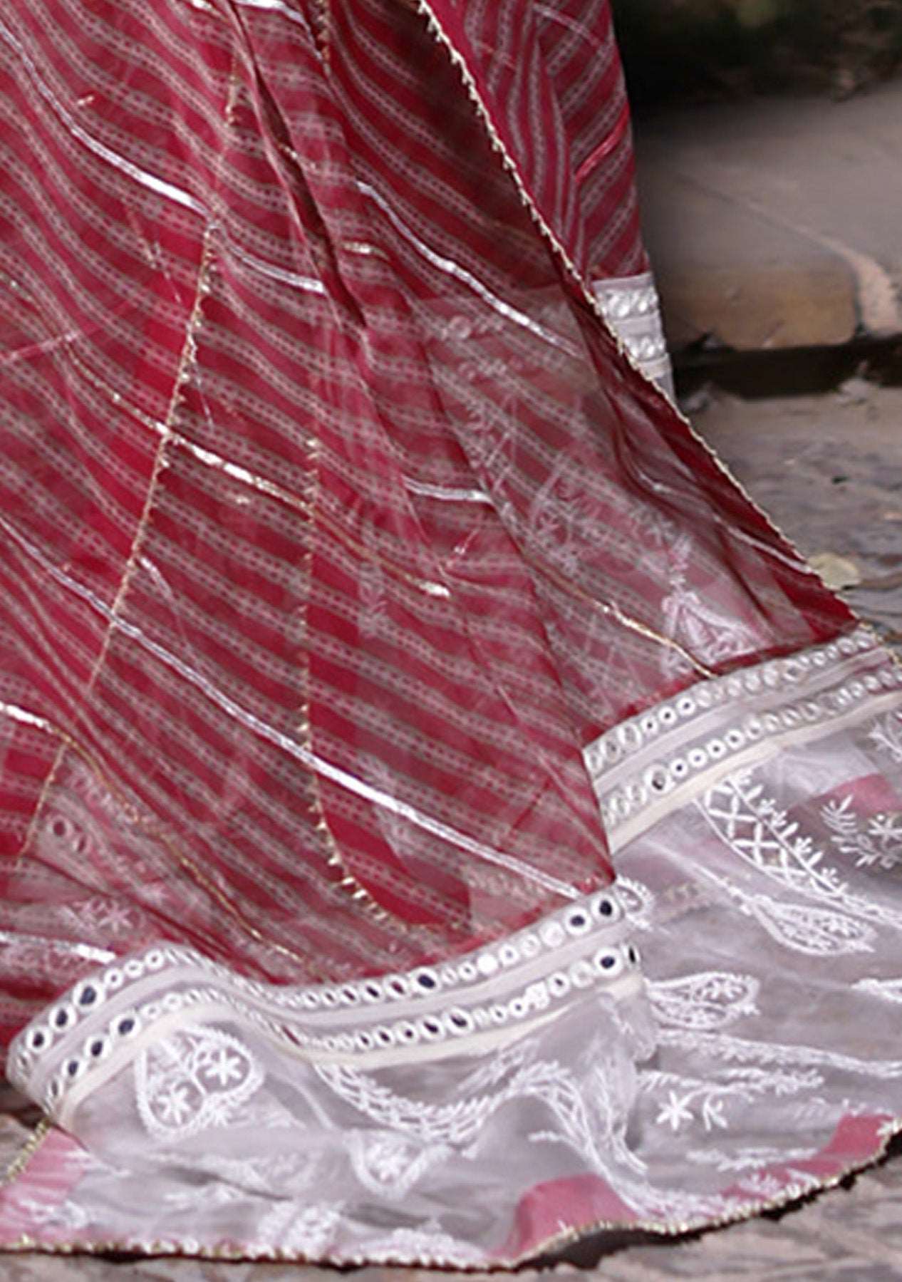 Organza Chikankari Dupatta