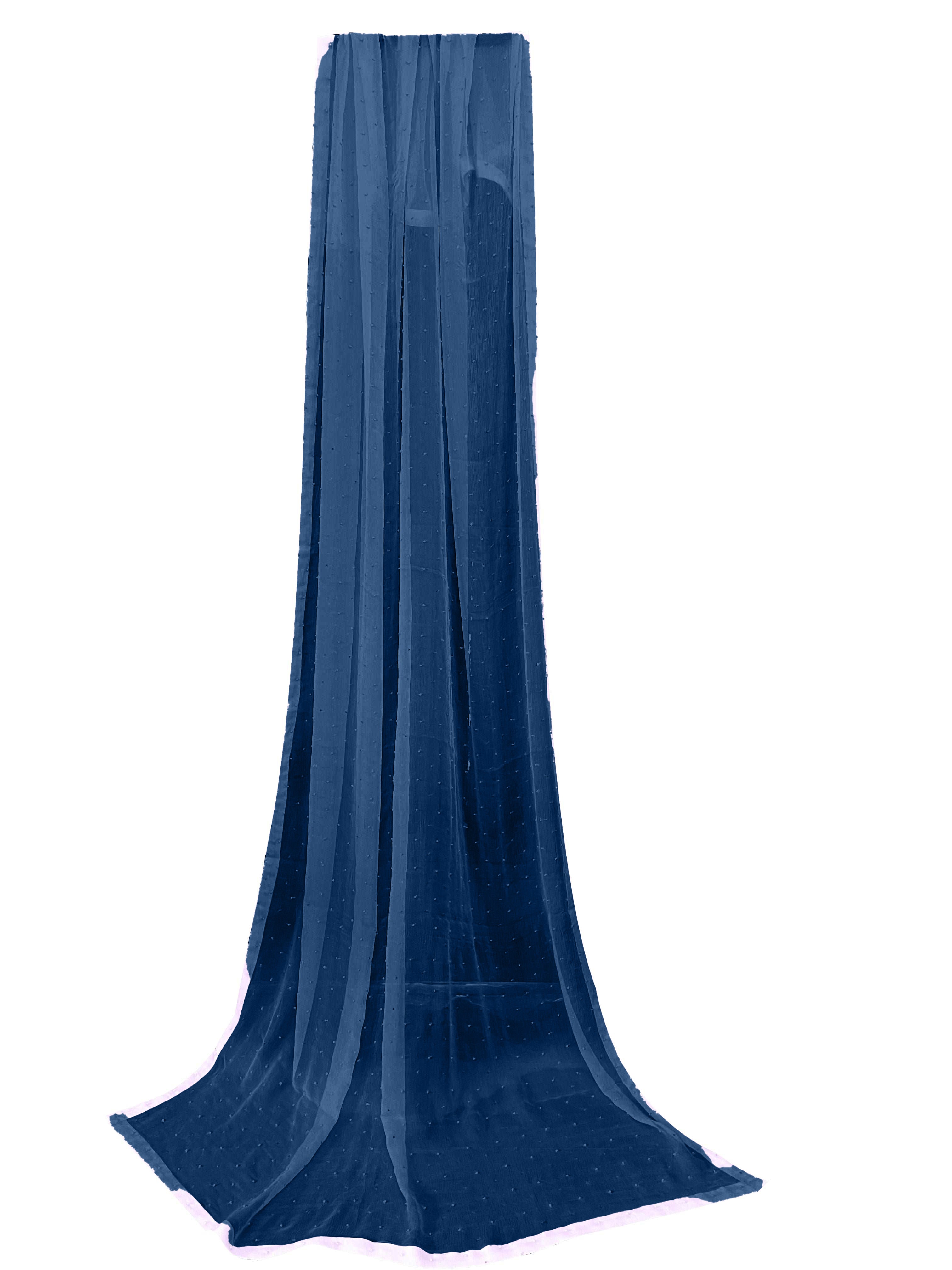Navy Plain Chiffon Dupatta