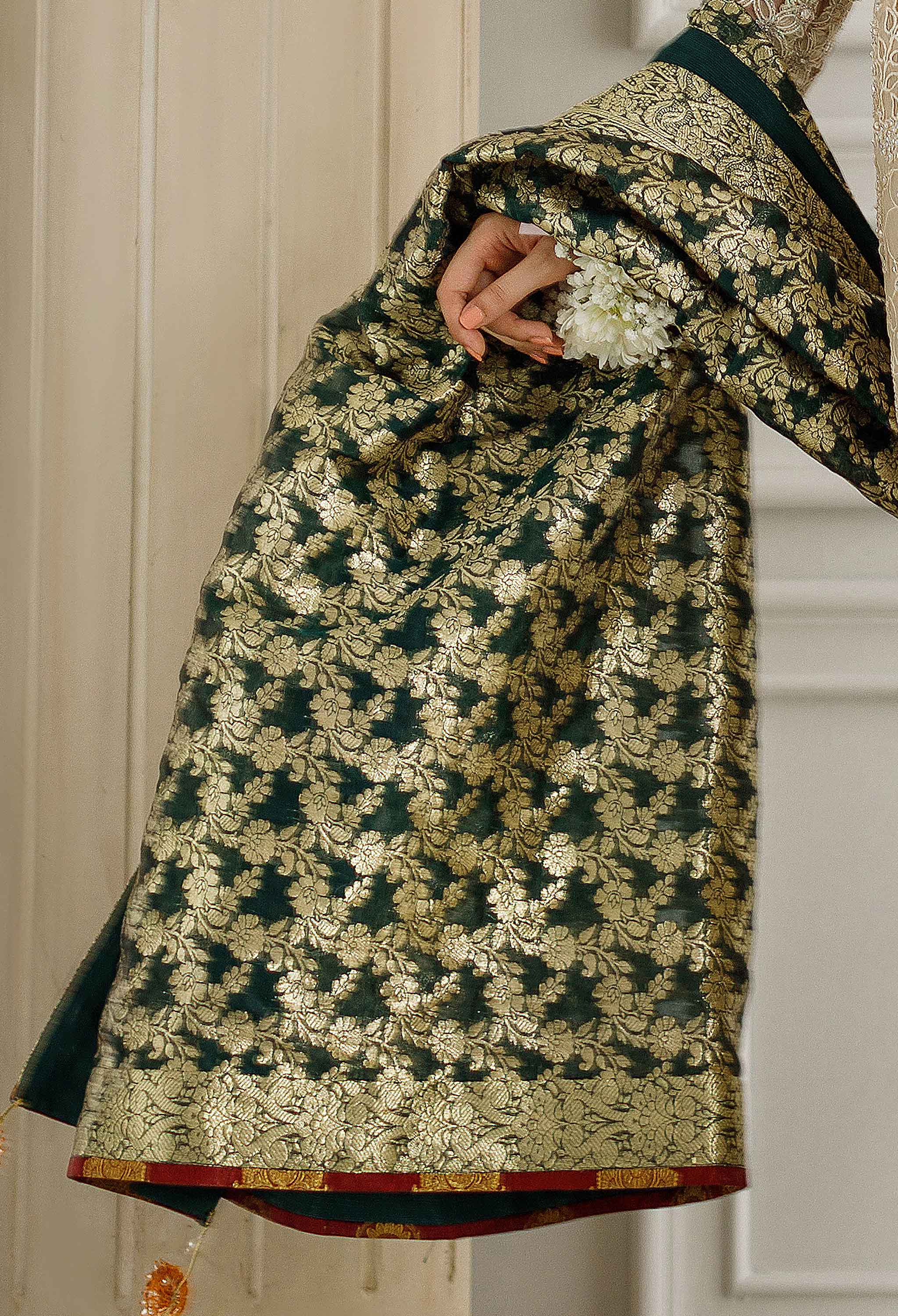 Green Jamawar dupatta