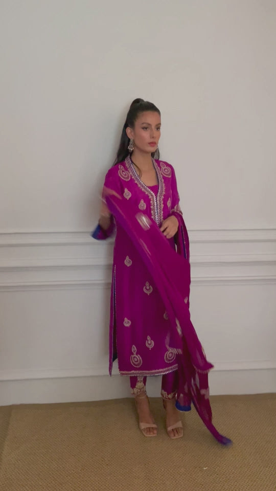 Dark purple tunic set