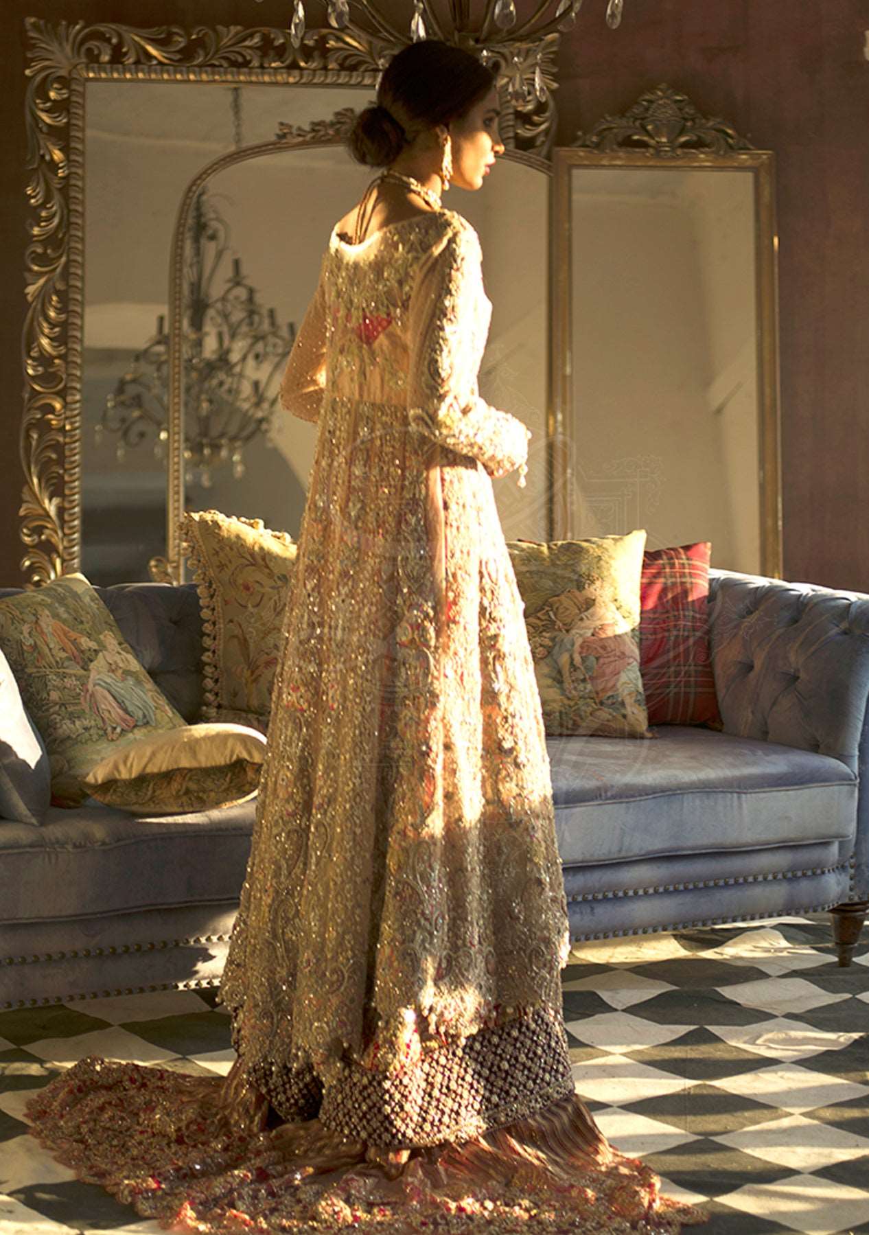 Gold pakistani shop bridal dresses