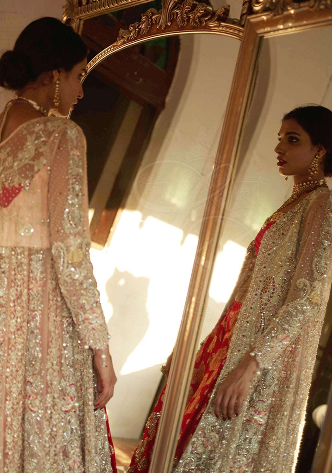 Champagne gold and red bridal