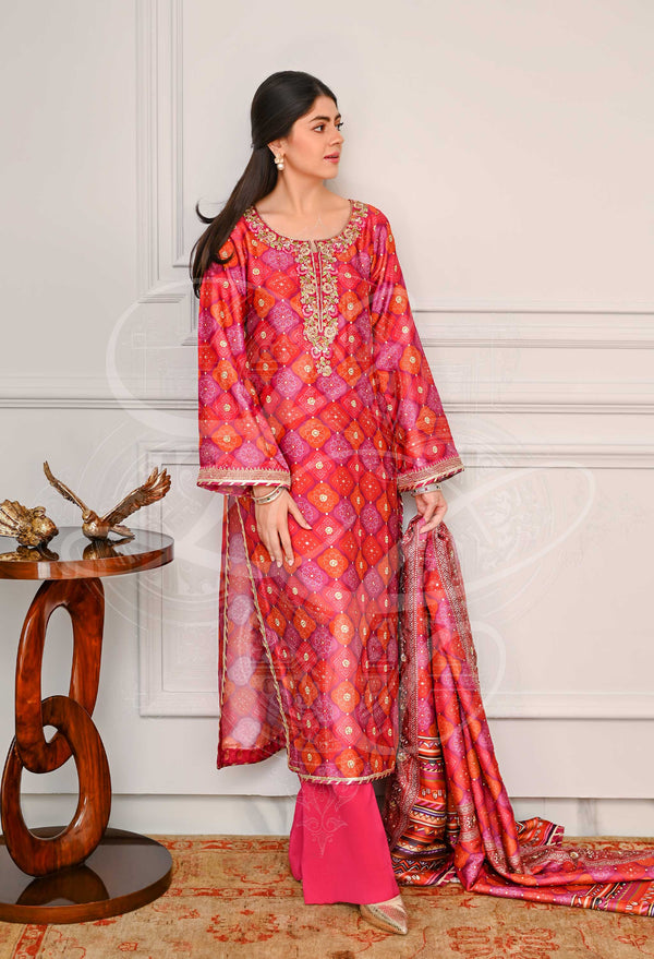 Cineraria Bliss - Chundri Long Top With Pants