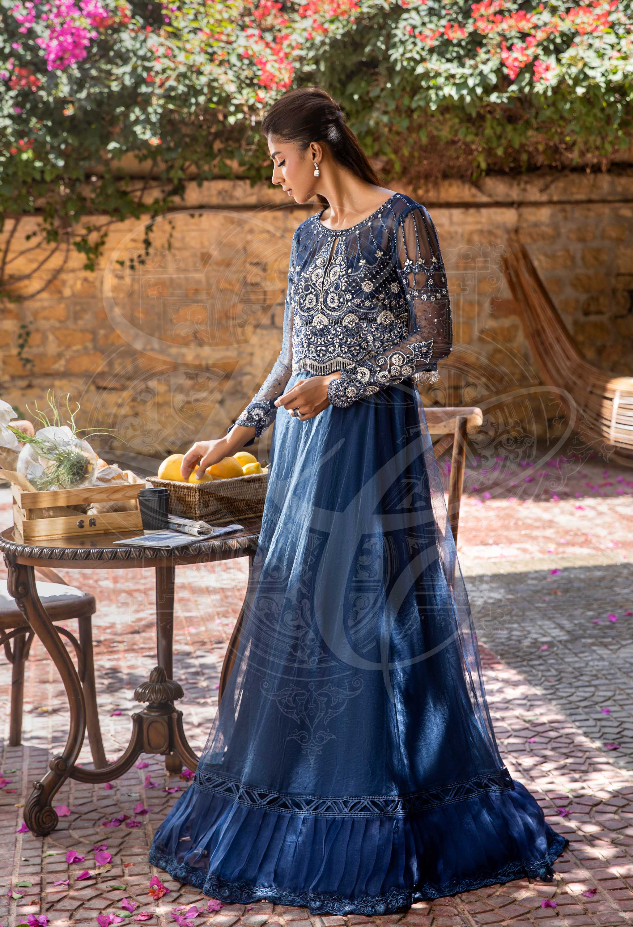 Navy Blue Peshwas With Jacket