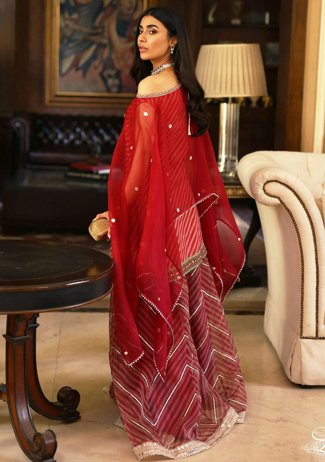 Cape top and gharara co ord set