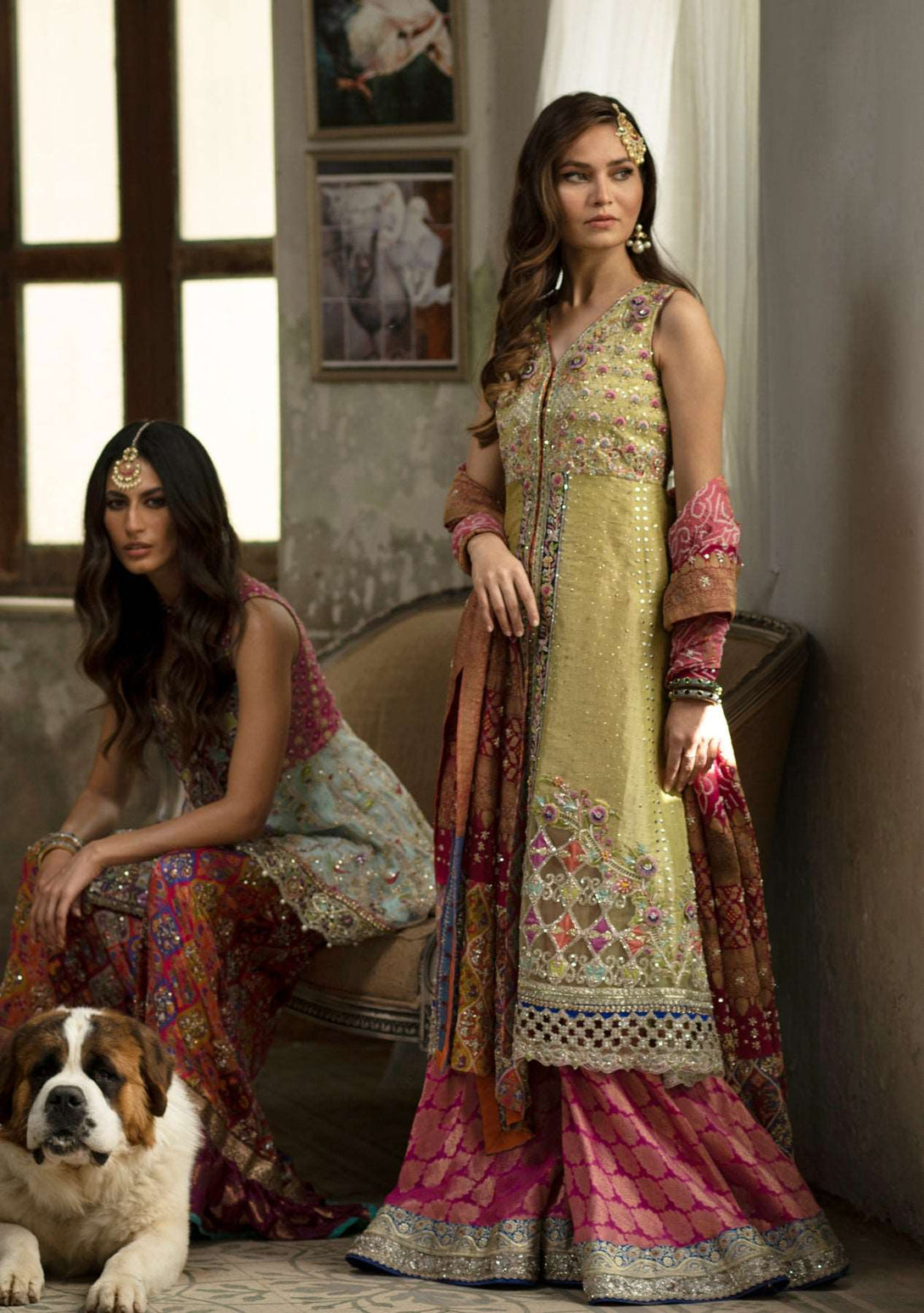 Avocado green bridal outfit