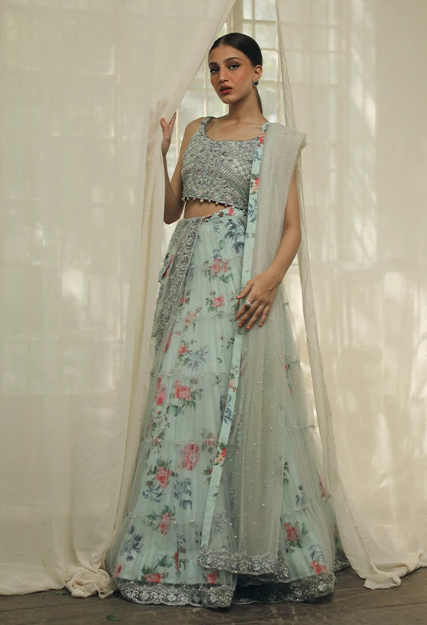 ice blue pakistani wedding dresses Bella