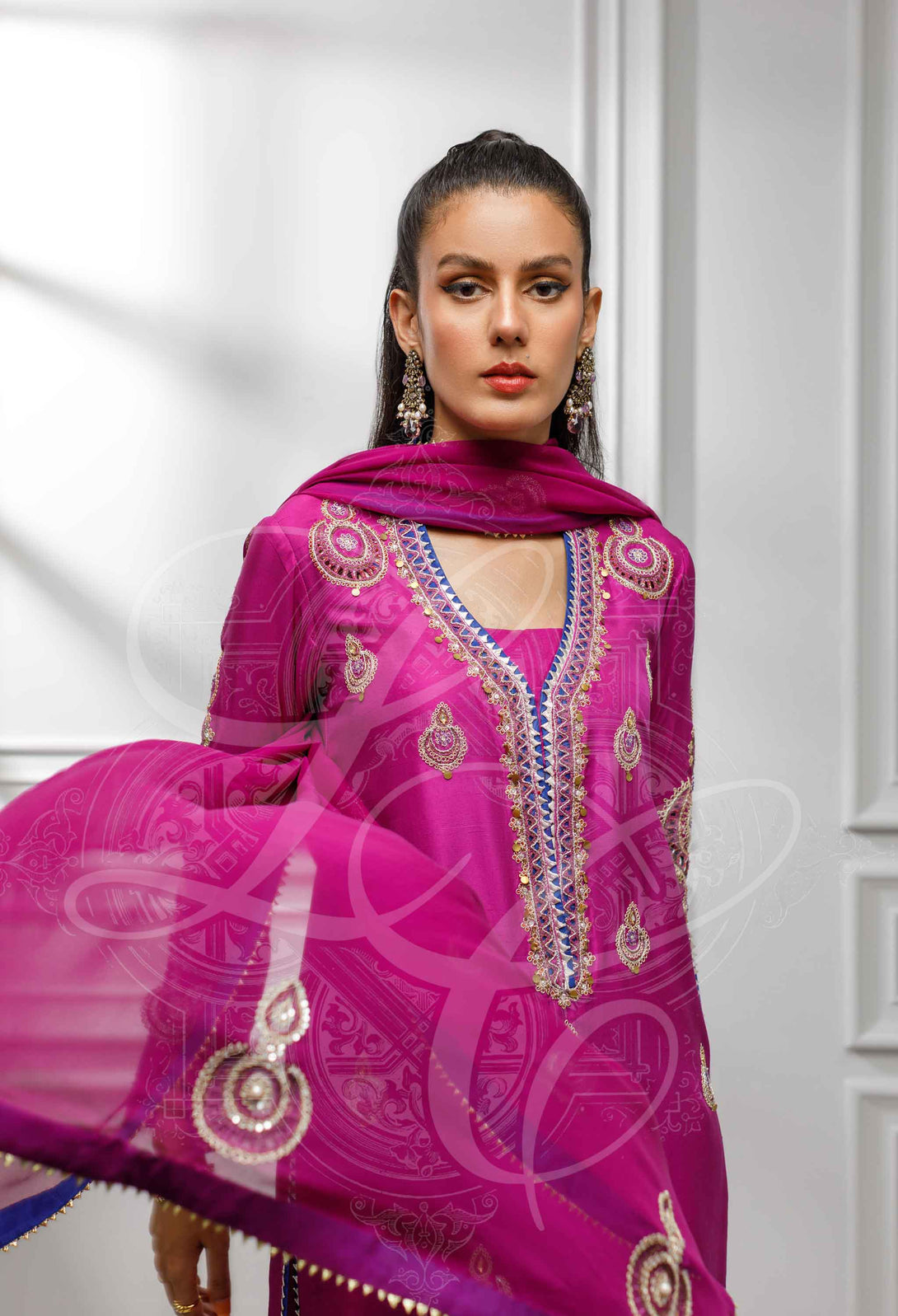 Dark purple tunic set