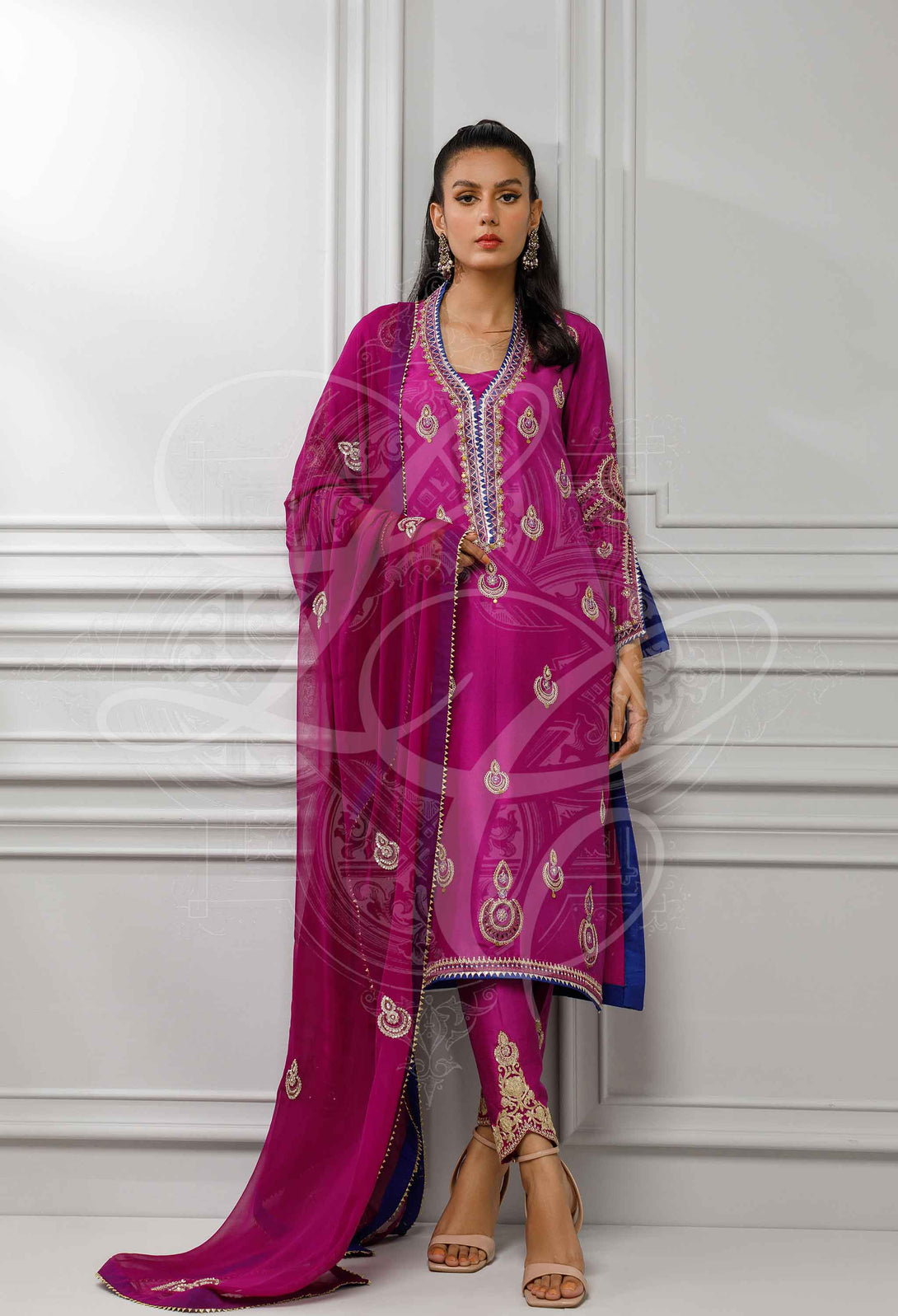 Dark purple tunic set