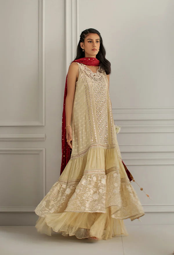 sachin and babi light blue dress Jayla Jones Chiffon layered dress with overlay LJ0003 main image 1