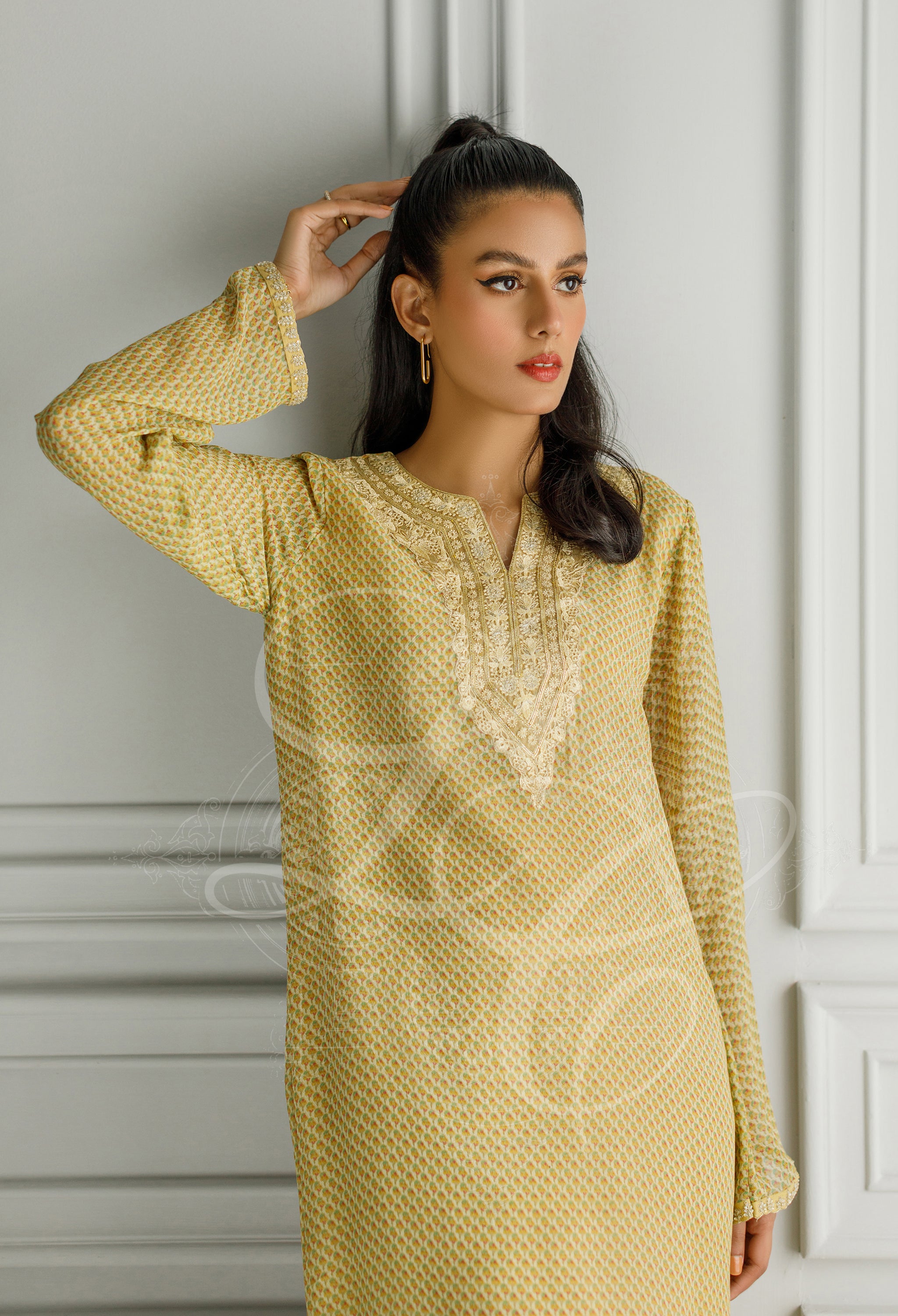 Mustard Printed Co Ord Set