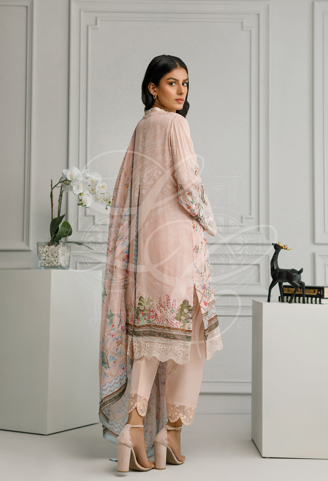 Pink printed shalwar set