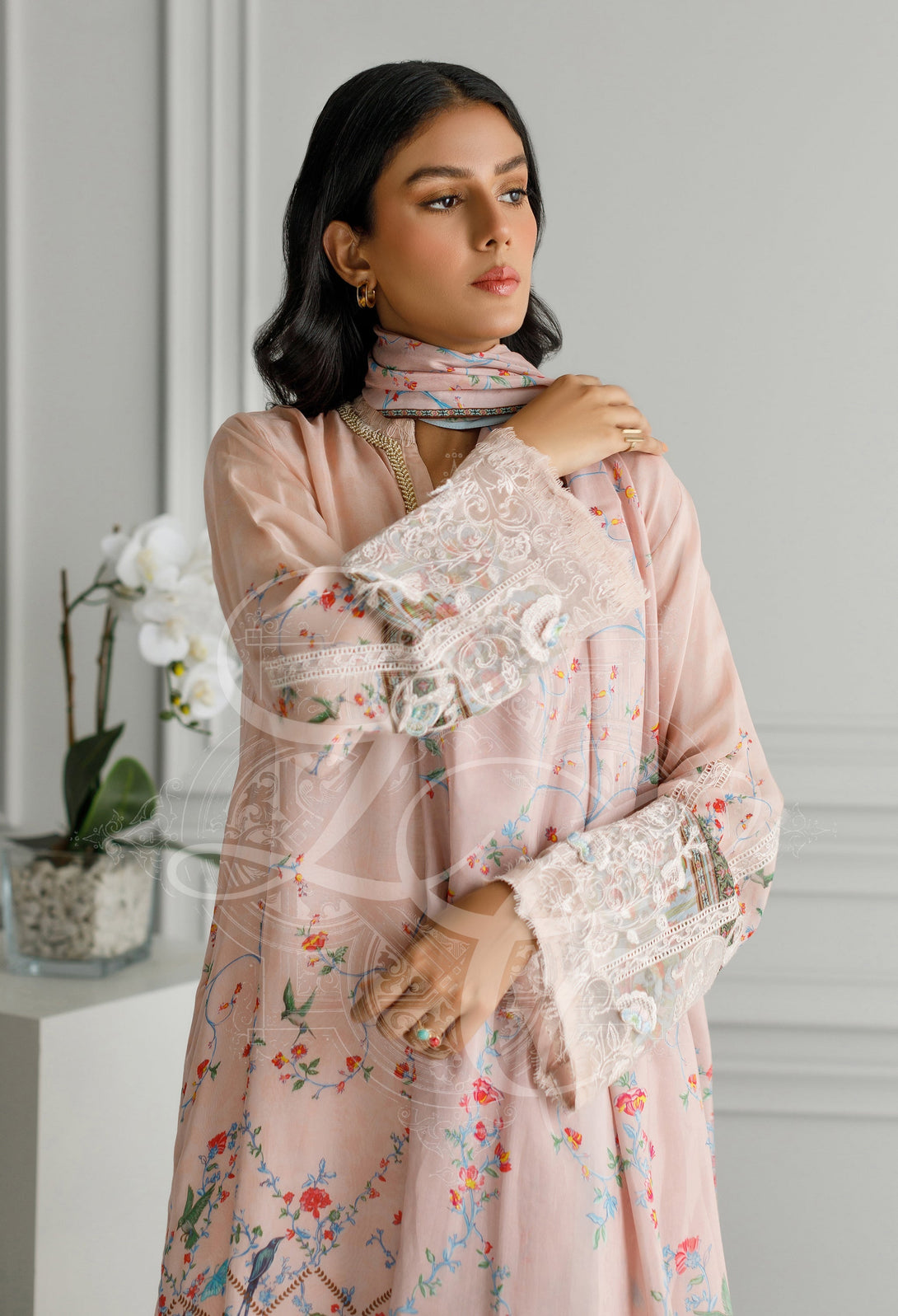 Pink printed shalwar set