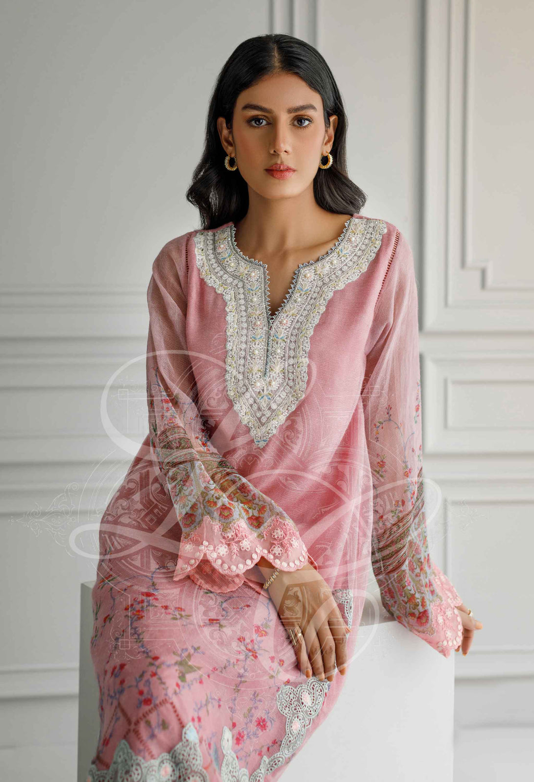 Rose pink printed set