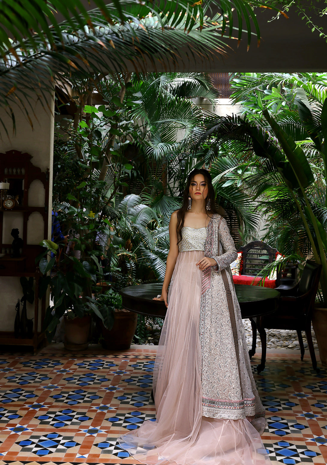 CHIKANKARI LONG COAT