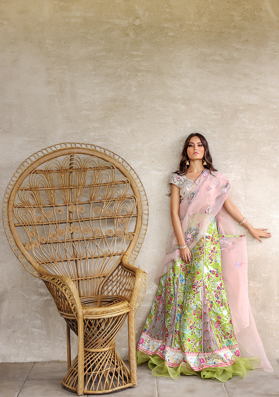 PRINTED LEHENGA CHOLI WITH WRAP AROUND DUPATTA